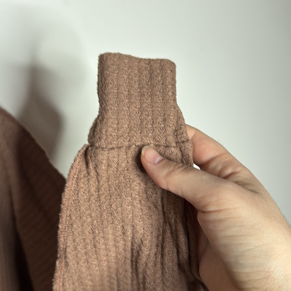 Talulah Tan Relaxed Knit Thermal Waffle Hoodie Size S - Picture 6 of 10
